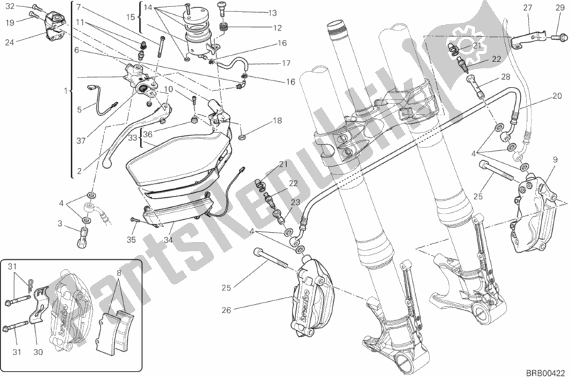 Wszystkie części do Przedni Uk? Ad Hamulcowy Ducati Multistrada 1200 S Sport 2012